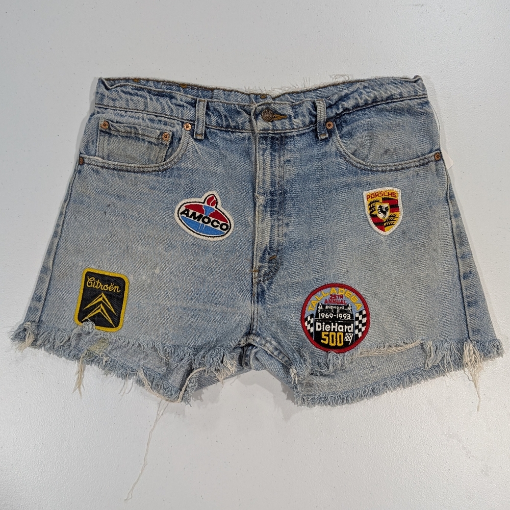 Re/Done Blue Cutoff High-Waisted Jean Shorts
